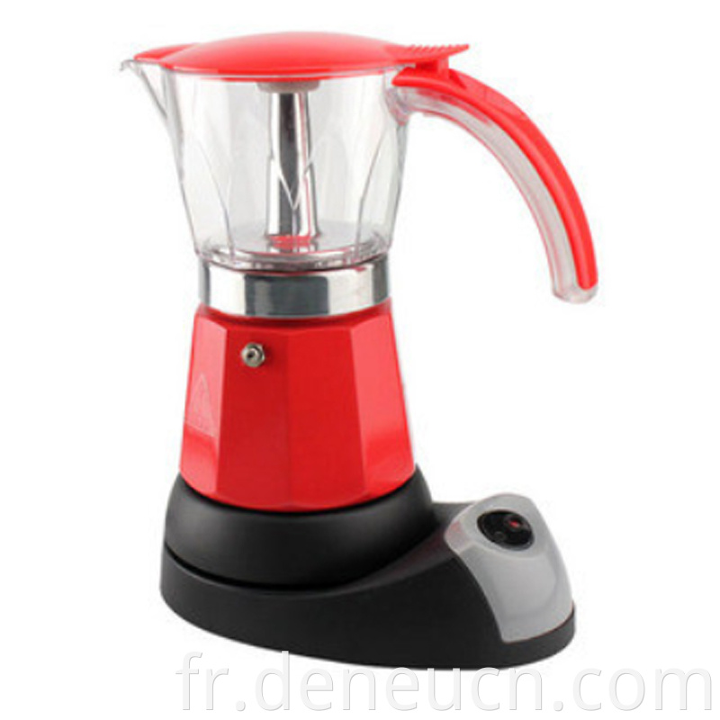 Couleur 6 tasses PC & Aluminium Electric Moka Coffee fabricant